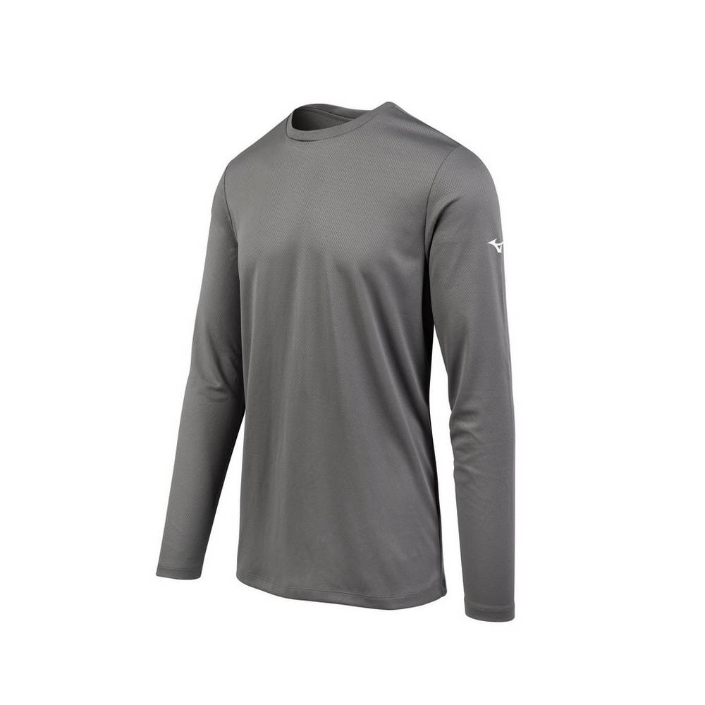 Panske Tričko Mizuno Long Sleeve Siva Vypredaj QBGK26853